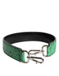 Dolce & Gabbana Black Green Exotic Leather Bag Shoulder Strap