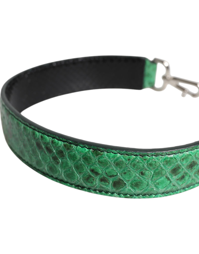 Dolce & Gabbana Sac à Bandoulière en Cuir Exotique Noir et Vert