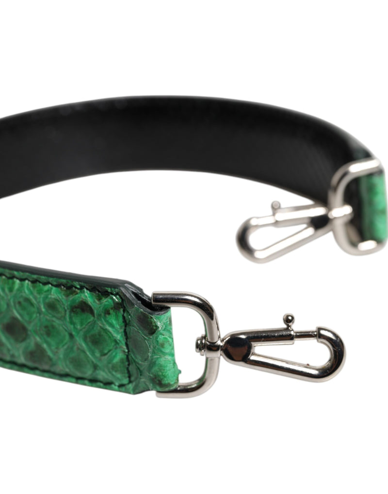 Dolce & Gabbana Sac à Bandoulière en Cuir Exotique Noir et Vert