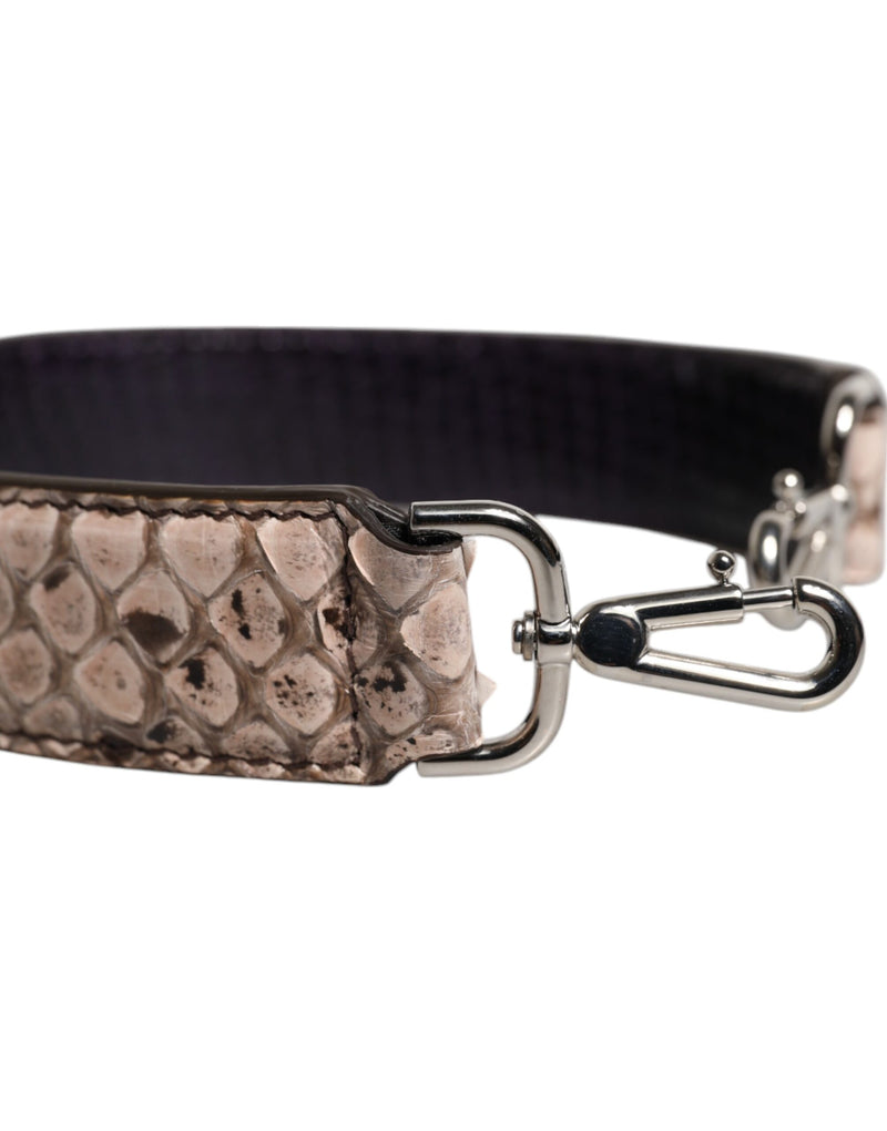 Dolce & Gabbana Sac à Bandoulière en Cuir Exotique Noir et Crème