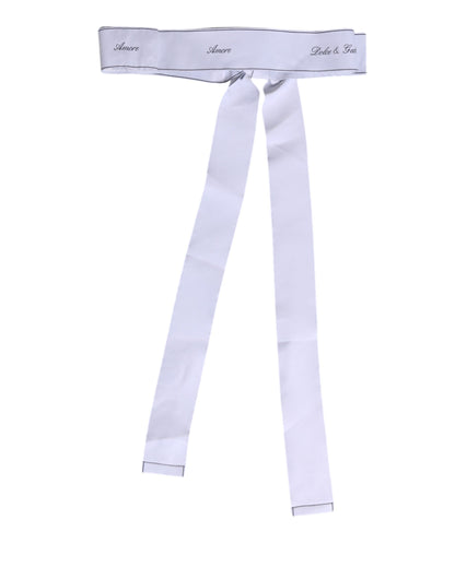 Ceinture à large nœud et logo Dolce & Gabbana en ruban blanc