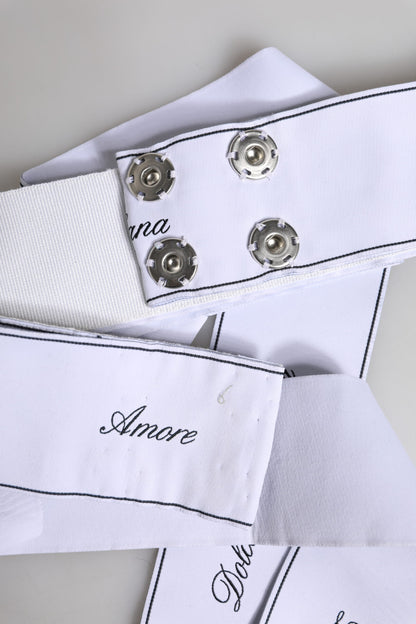 Ceinture à large nœud et logo Dolce & Gabbana en ruban blanc