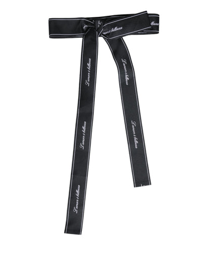 Ceinture noire à large nœud et logo Dolce & Gabbana