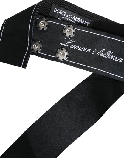 Ceinture noire à large nœud et logo Dolce & Gabbana