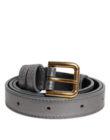 Dolce & Gabbana Ceinture en Cuir avec Boucle Métallique Logo Argenté