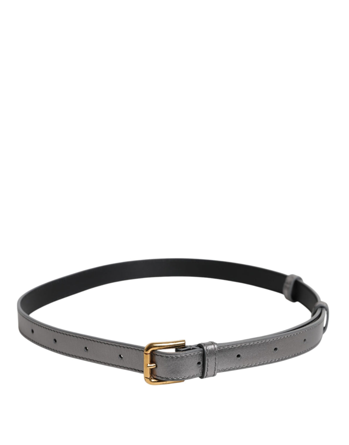 Dolce & Gabbana Ceinture en Cuir avec Boucle Métallique Logo Argenté