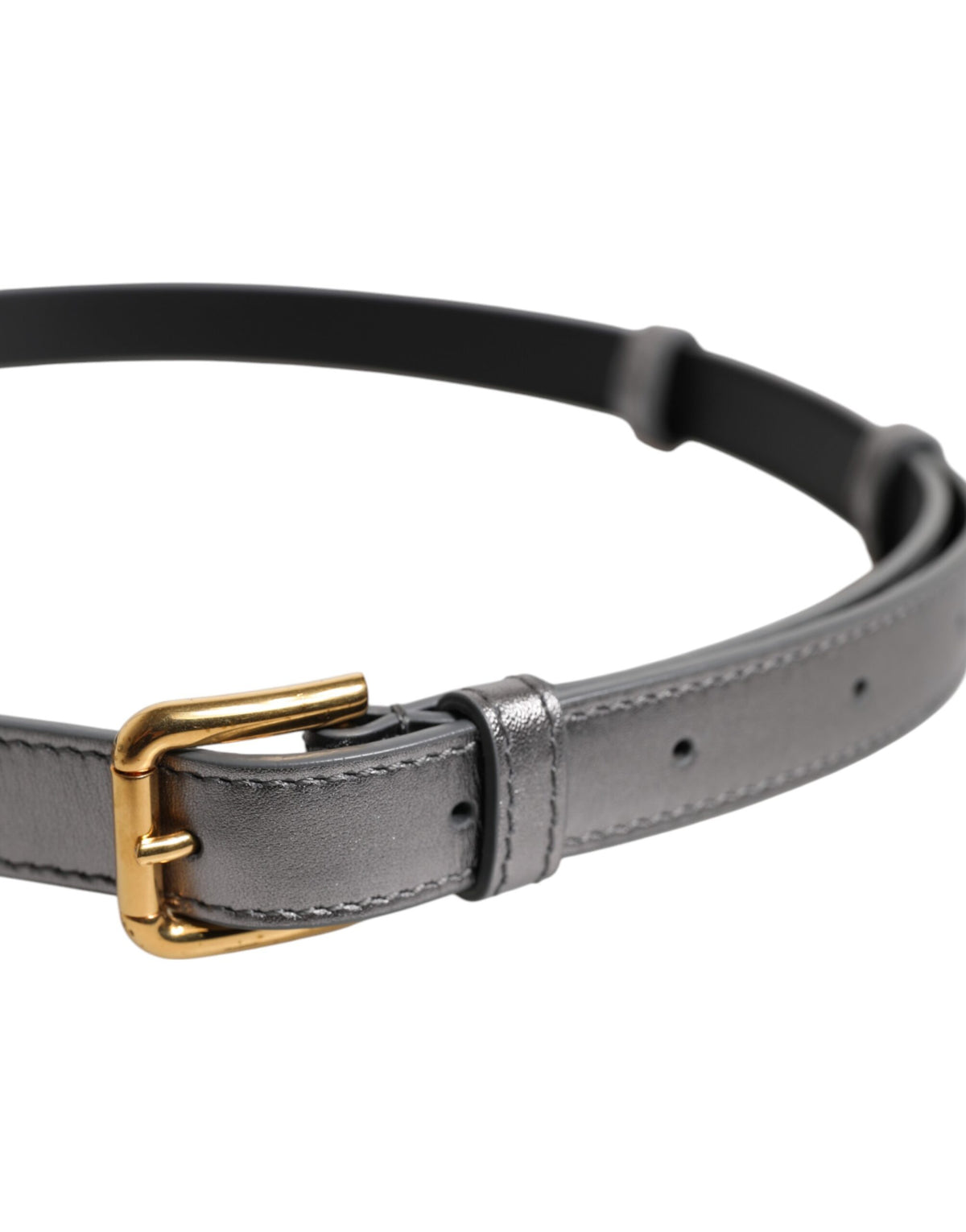Dolce & Gabbana Ceinture en Cuir avec Boucle Métallique Logo Argenté