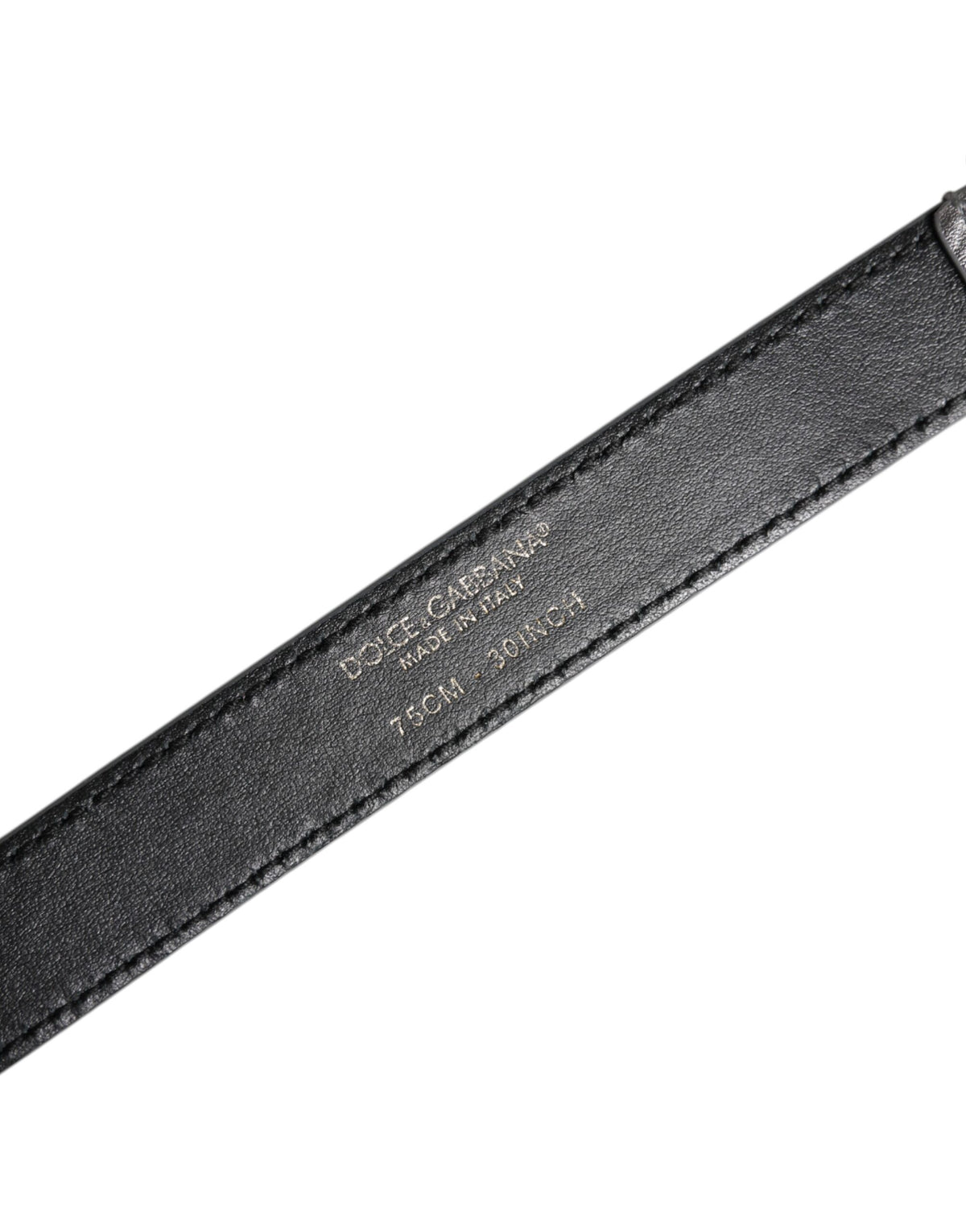Dolce & Gabbana Ceinture en Cuir avec Boucle Métallique Logo Argenté