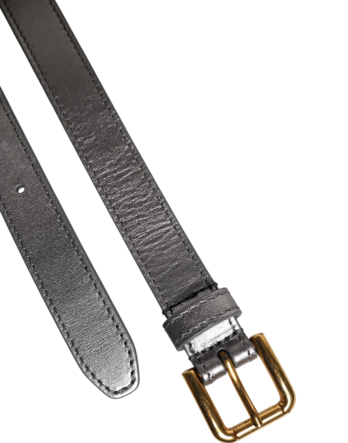 Dolce & Gabbana Ceinture en Cuir avec Boucle Métallique Logo Argenté