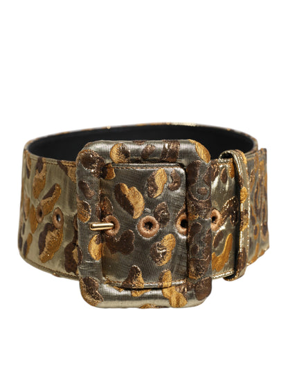 Dolce & Gabbana gouden gevlekte jacquardstof brede tailleriem