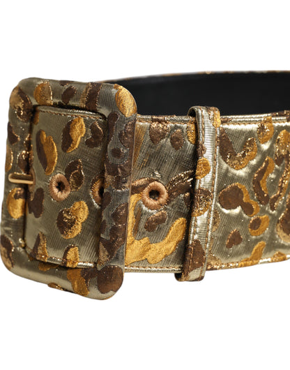 Dolce & Gabbana gouden gevlekte jacquardstof brede tailleriem