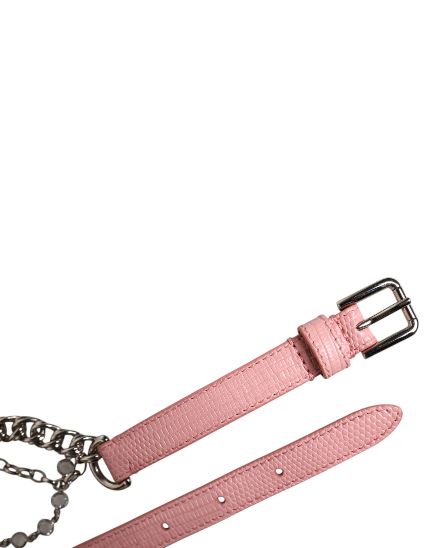 Ceinture en cuir texturé ornée de roses roses Dolce & Gabbana