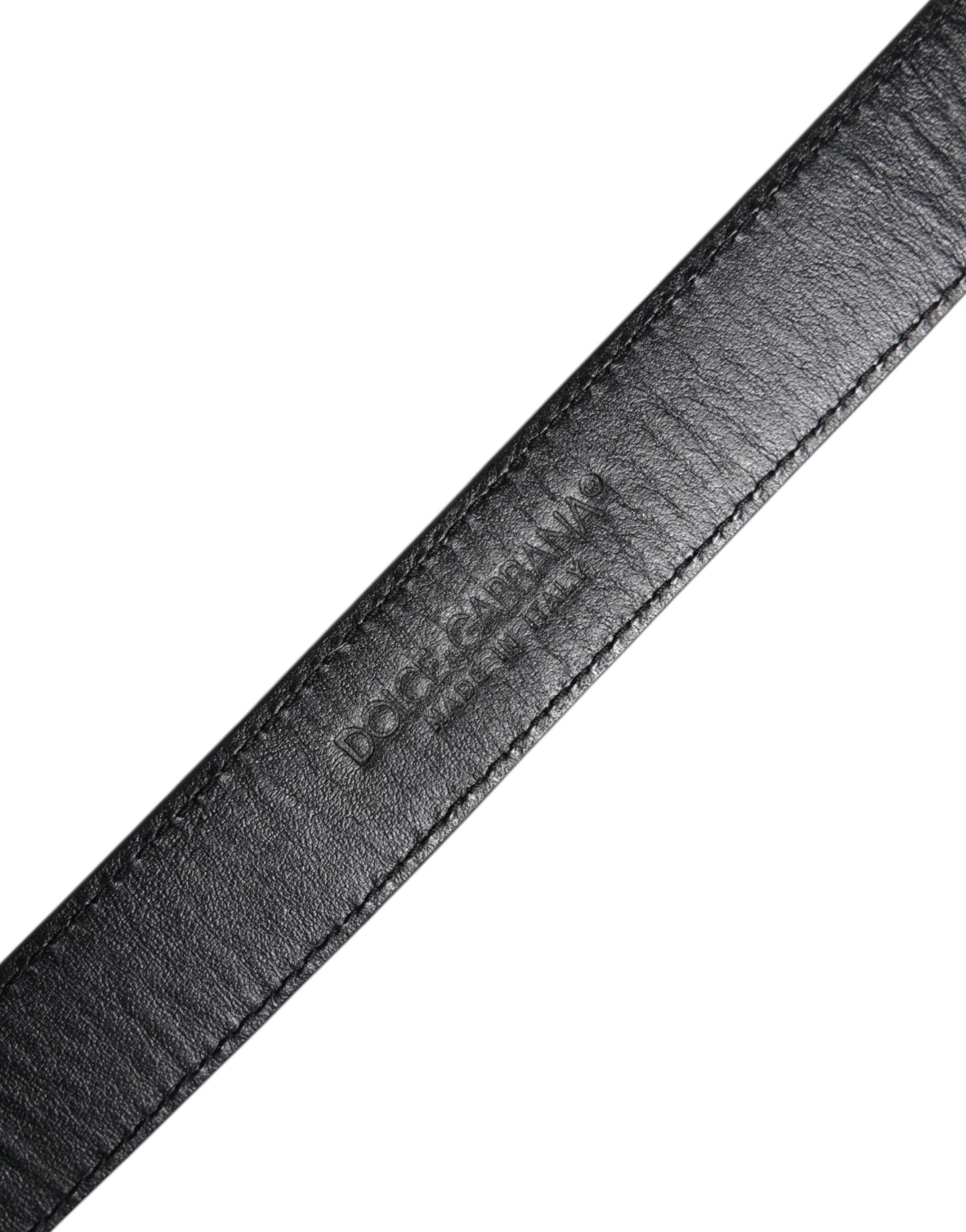 Dolce & Gabbana Bruine Witte Pony Leren Riem met Metalen Gesp