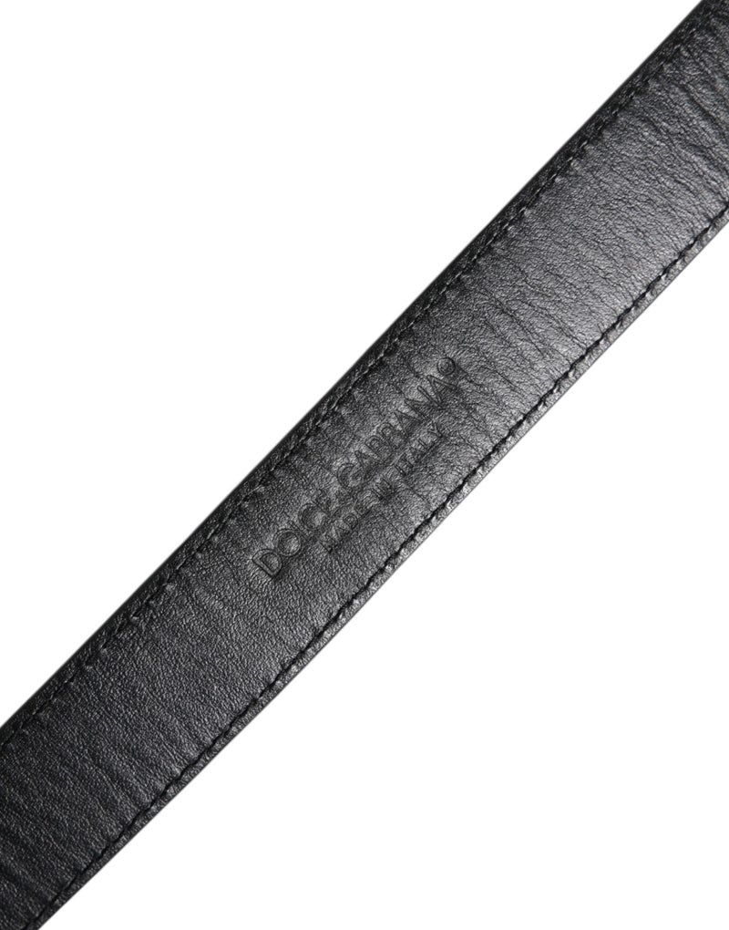 Dolce & Gabbana Ceinture en Cuir de Poney Marron et Blanc avec Boucle Métallique