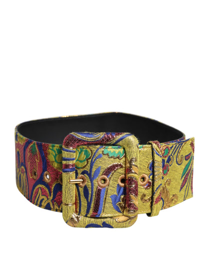 Ceinture large en jacquard floral multicolore Dolce & Gabbana
