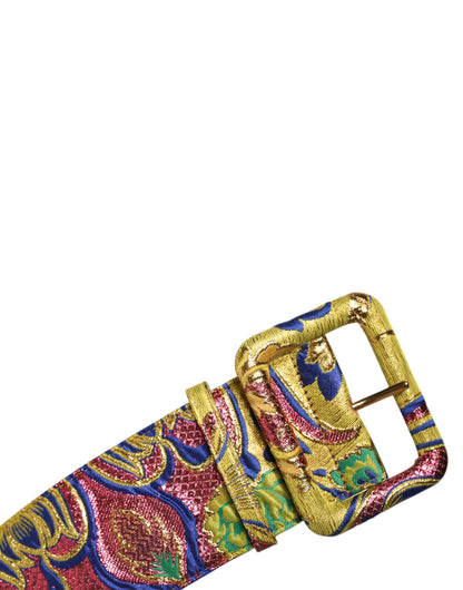 Ceinture large en jacquard floral multicolore Dolce & Gabbana