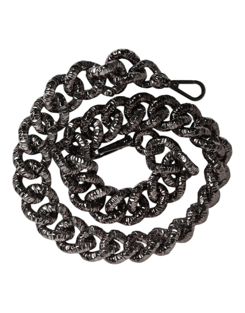 Dolce & Gabbana Black Chain Logo Engraved Shoulder Strap