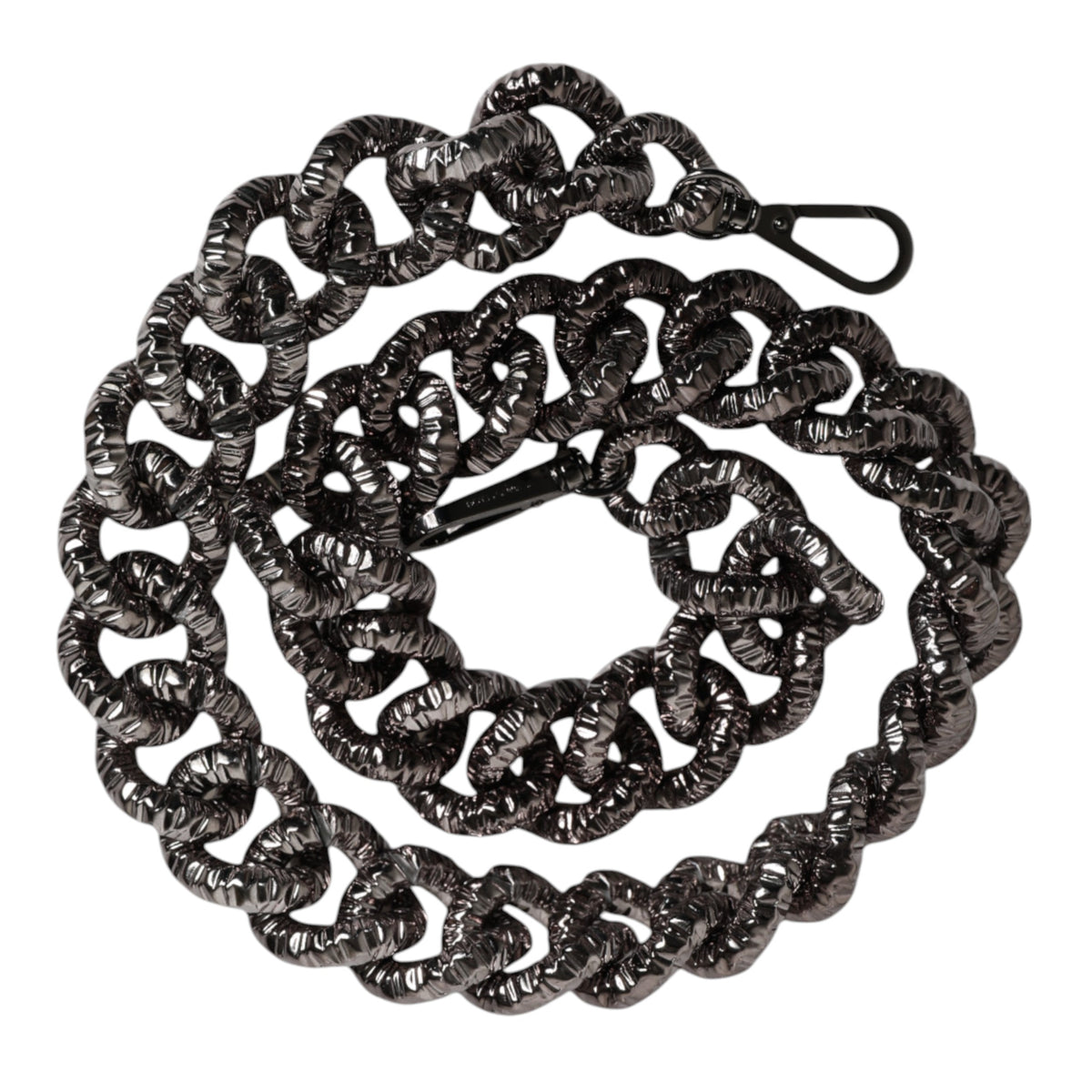 Dolce & Gabbana Black Chain Logo Engraved Shoulder Strap