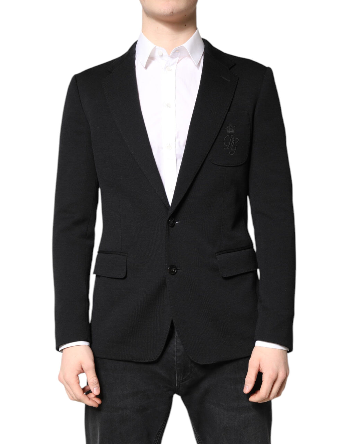Dolce &amp; Gabbana, veste de costume, blazer, coupe slim, en laine noire.