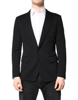 Dolce &amp; Gabbana, veste de costume, blazer, coupe slim, en laine noire.