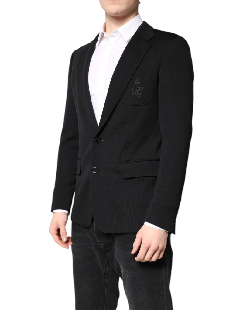 Dolce &amp; Gabbana zwarte wollen slim fit blazerjas/pakjas