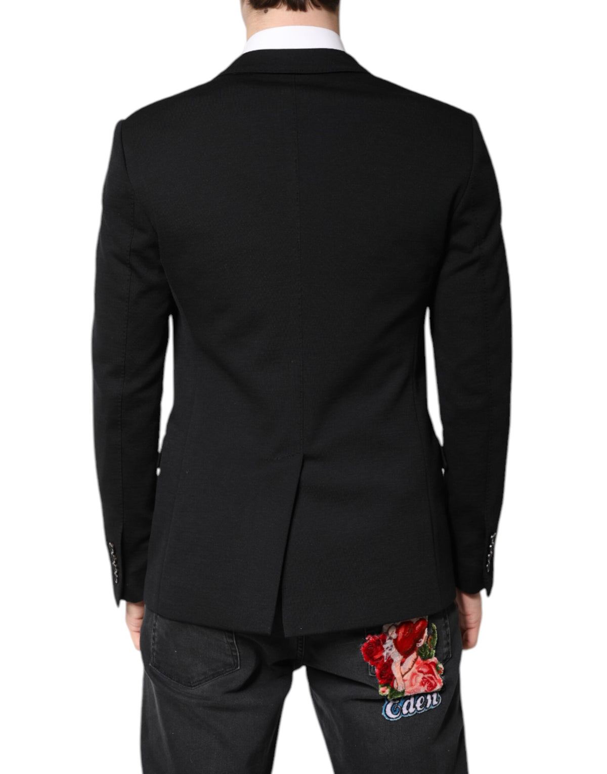 Dolce &amp; Gabbana, veste de costume, blazer, coupe slim, en laine noire.