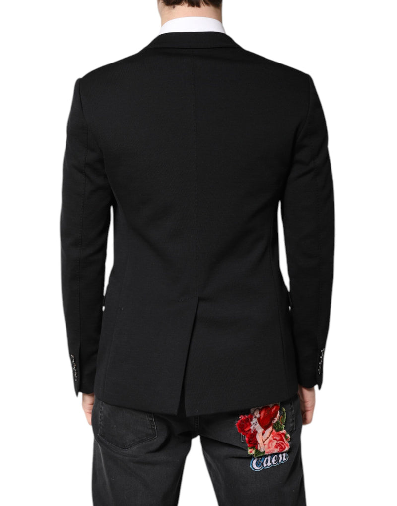 Dolce &amp; Gabbana zwarte wollen slim fit blazerjas/pakjas