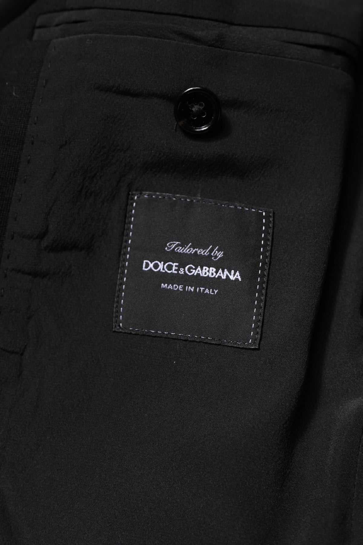 Dolce &amp; Gabbana, veste de costume, blazer, coupe slim, en laine noire.