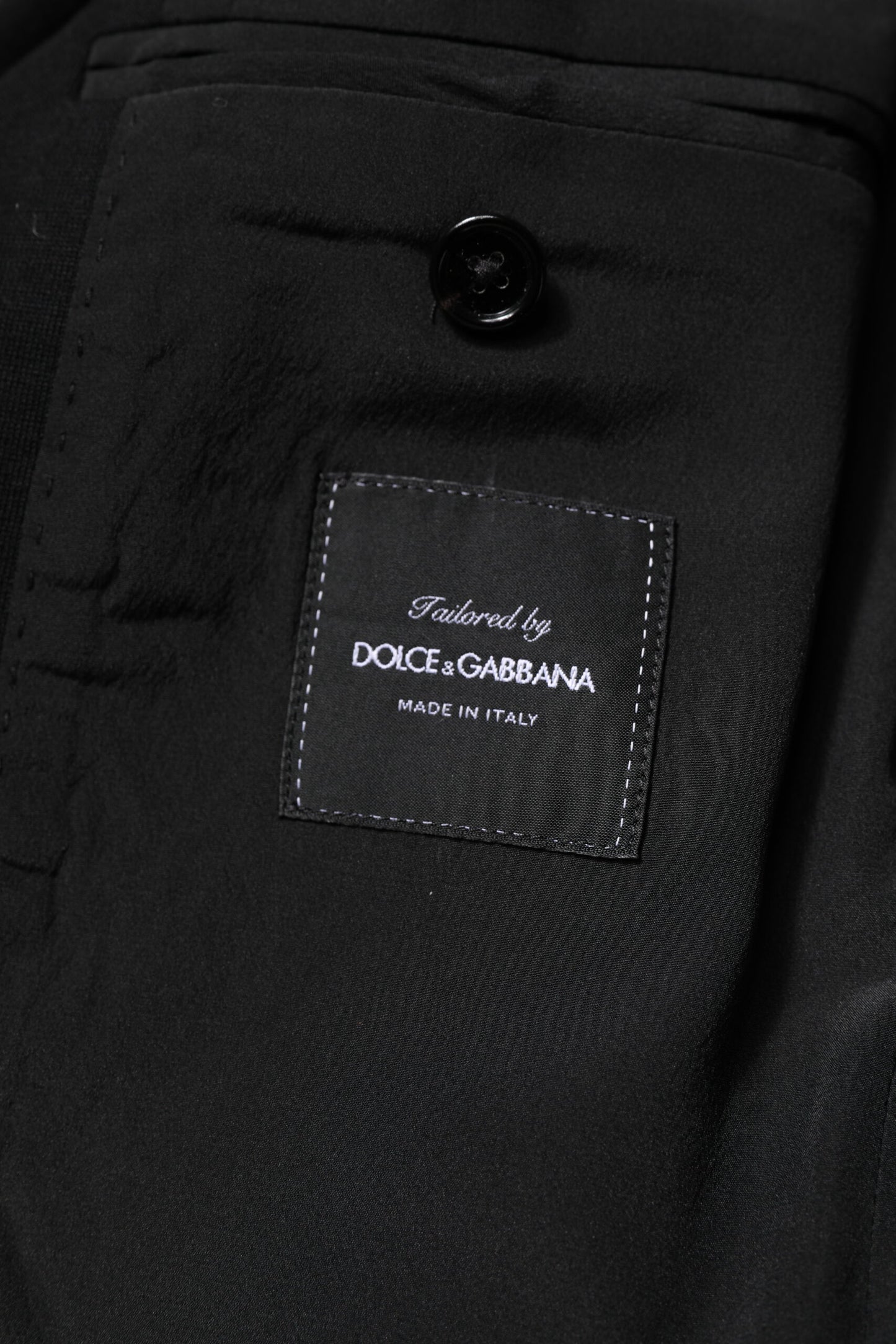 Dolce & Gabbana Black Wool Slim Fit Coat Blazer Jacket Suit
