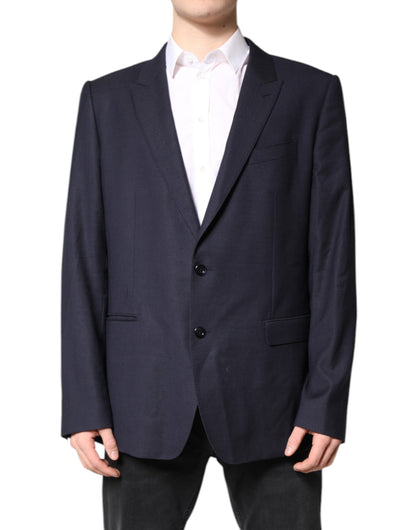 Dolce &amp; Gabbana, costume-blazer noir en laine, à simple boutonnage.
