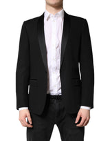 Dolce &amp; Gabbana, manteau homme noir à simple boutonnage, modèle MARTINI, type blazer.