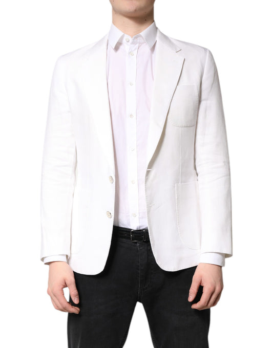 Dolce &amp; Gabbana wit, enkelgeknopt herenjas, blazer, pak