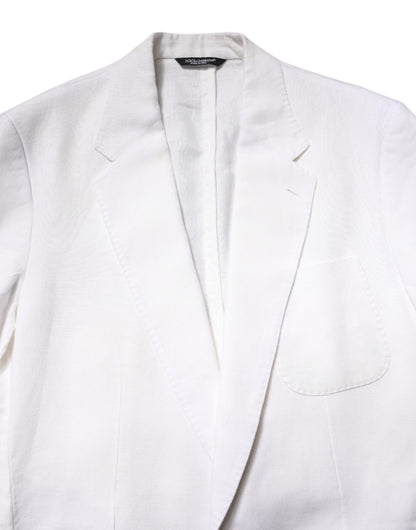 Dolce &amp; Gabbana, costume-blazer blanc à simple boutonnage pour homme.