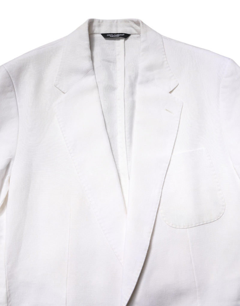 Dolce & Gabbana White Single Breasted Men Coat Blazer Suit
