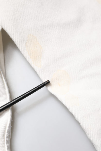 Dolce & Gabbana White Graffiti Cotton Stretch Denim Jacket