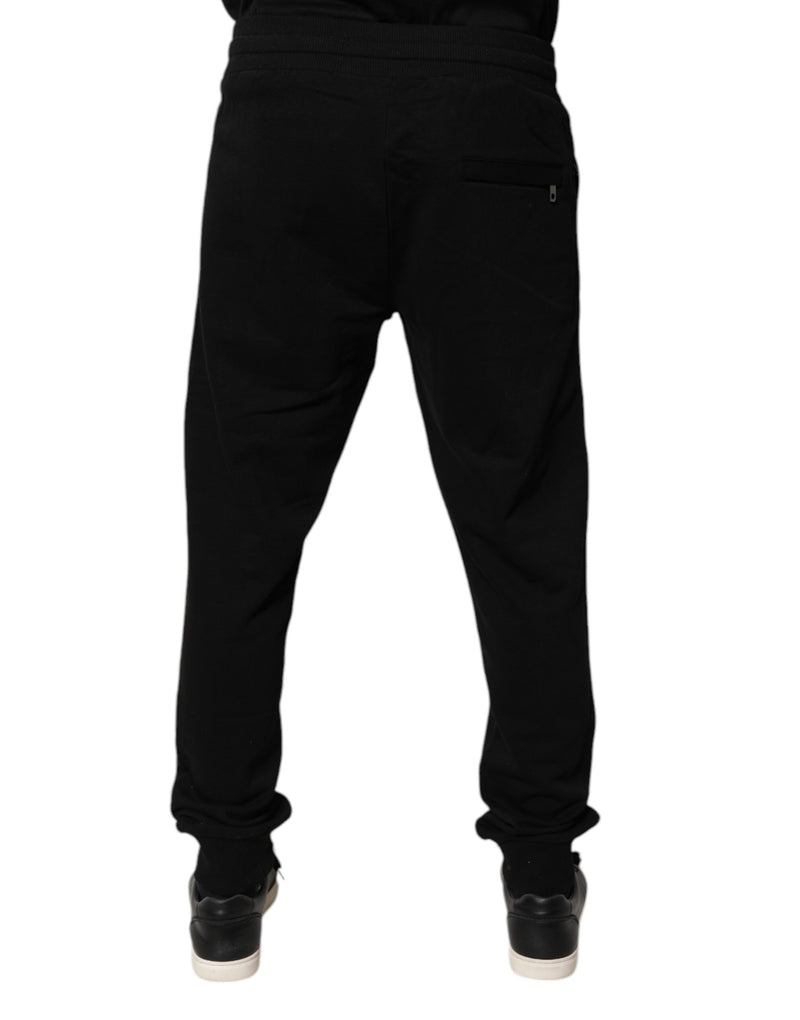 Dolce &amp; Gabbana zwarte katoenen joggingbroek met middelhoge taille