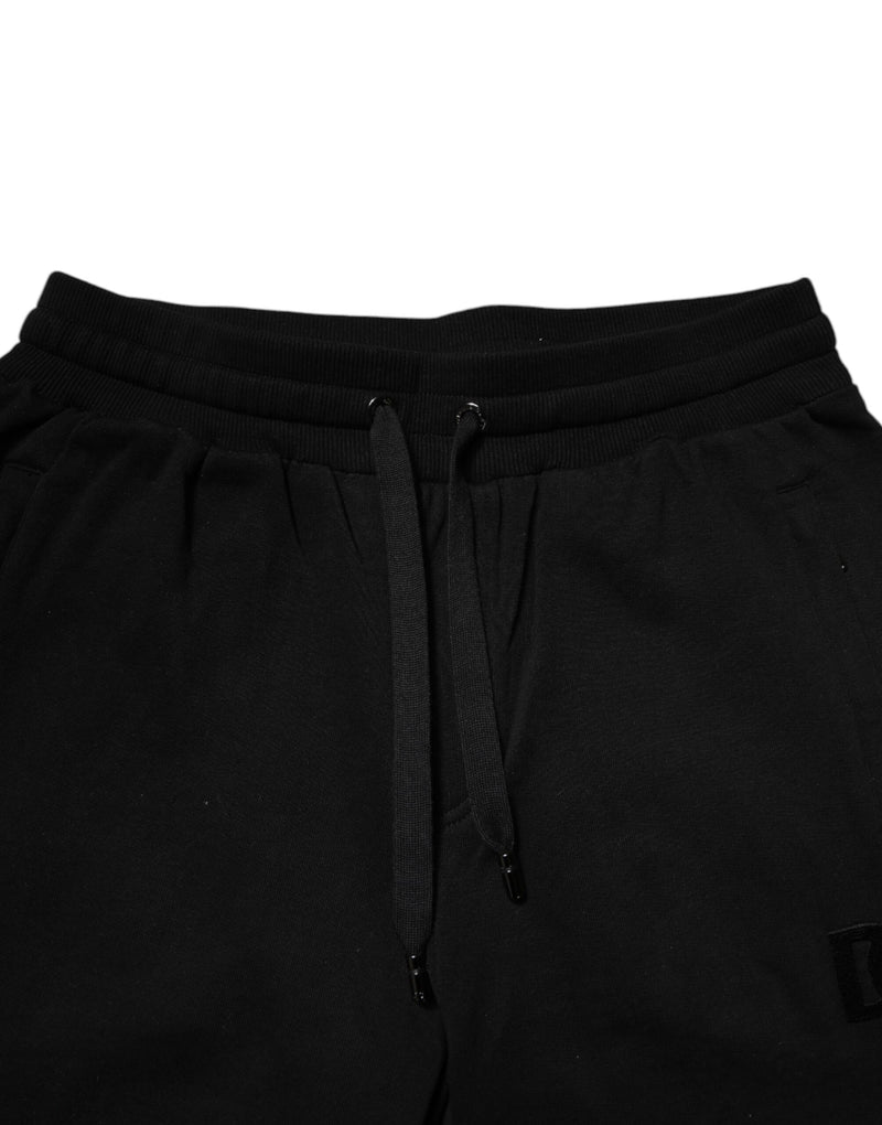 Dolce &amp; Gabbana zwarte katoenen joggingbroek met middelhoge taille