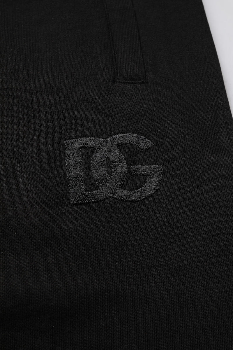 Dolce &amp; Gabbana zwarte katoenen joggingbroek met middelhoge taille