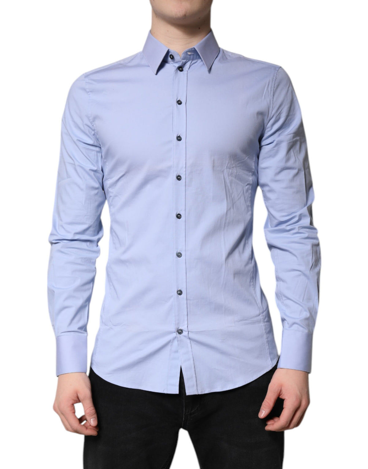 Chemise habillée SICILIA en coton bleu clair de Dolce &amp; Gabbana