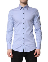Chemise habillée SICILIA en coton bleu clair de Dolce &amp; Gabbana