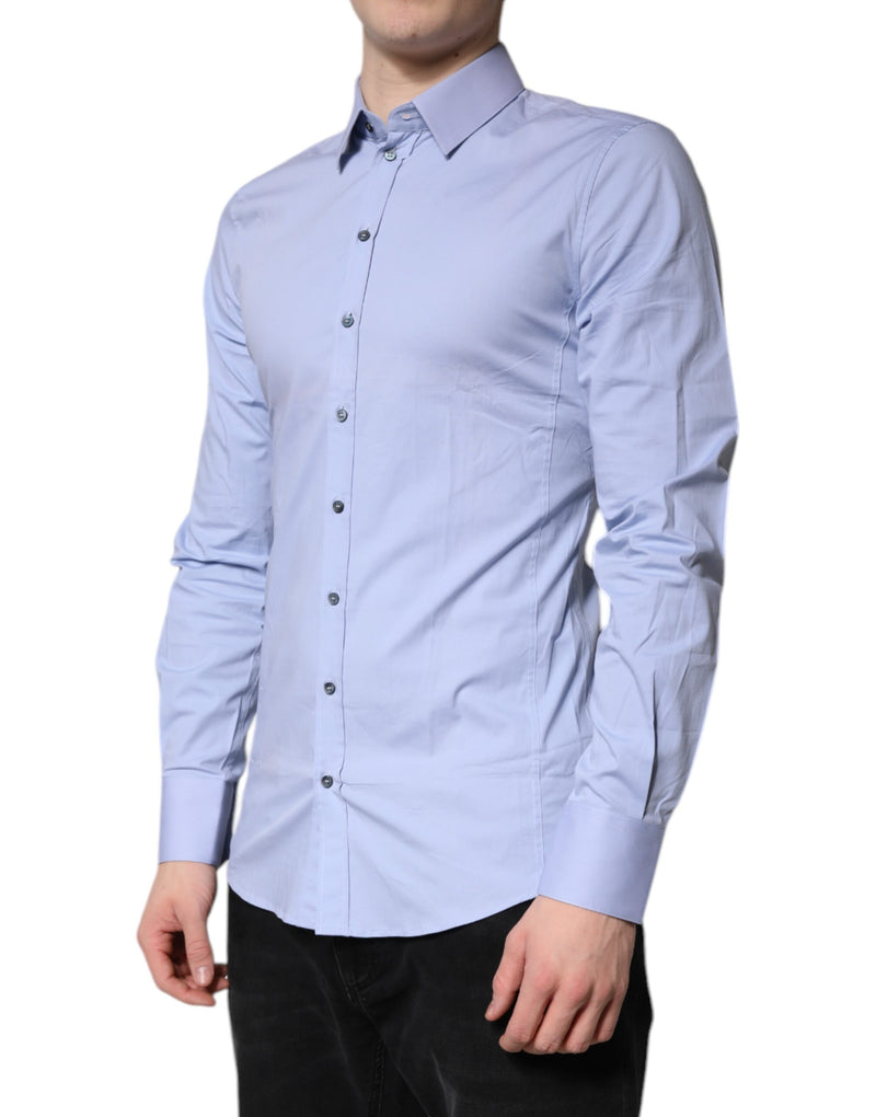 Chemise habillée SICILIA en coton bleu clair de Dolce &amp; Gabbana