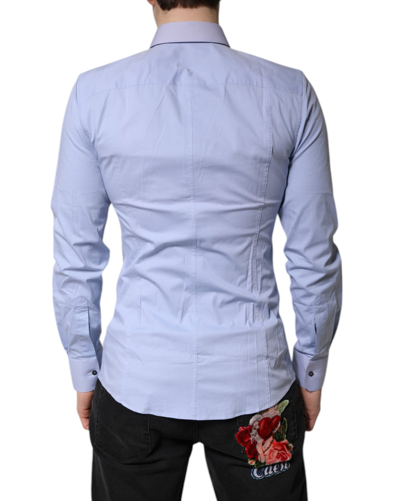 Chemise habillée SICILIA en coton bleu clair de Dolce &amp; Gabbana