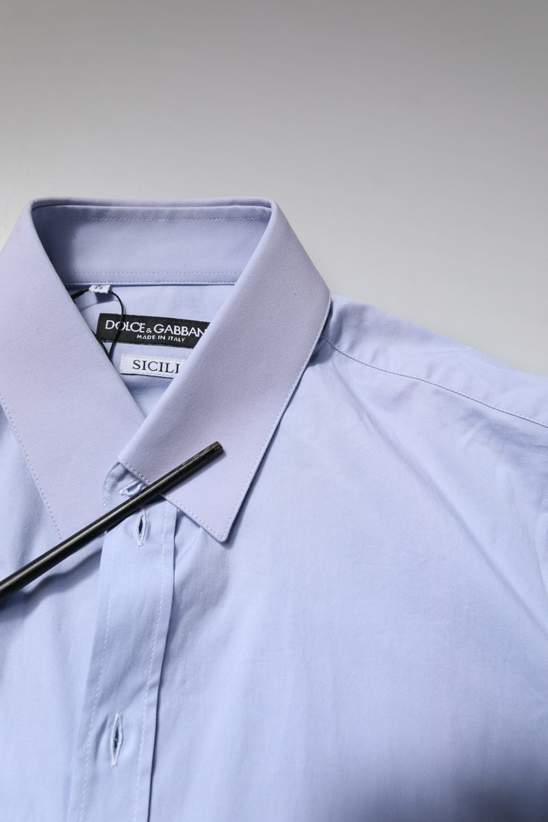 Chemise habillée SICILIA en coton bleu clair de Dolce &amp; Gabbana