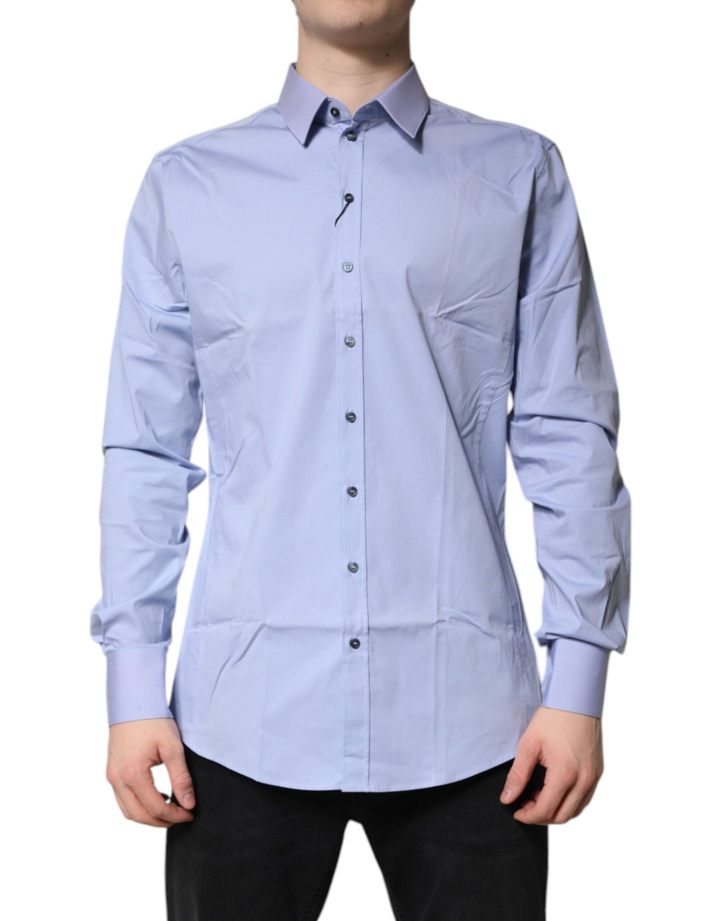 Dolce & Gabbana Light Blue Cotton SICILIA Dress Formal Shirt