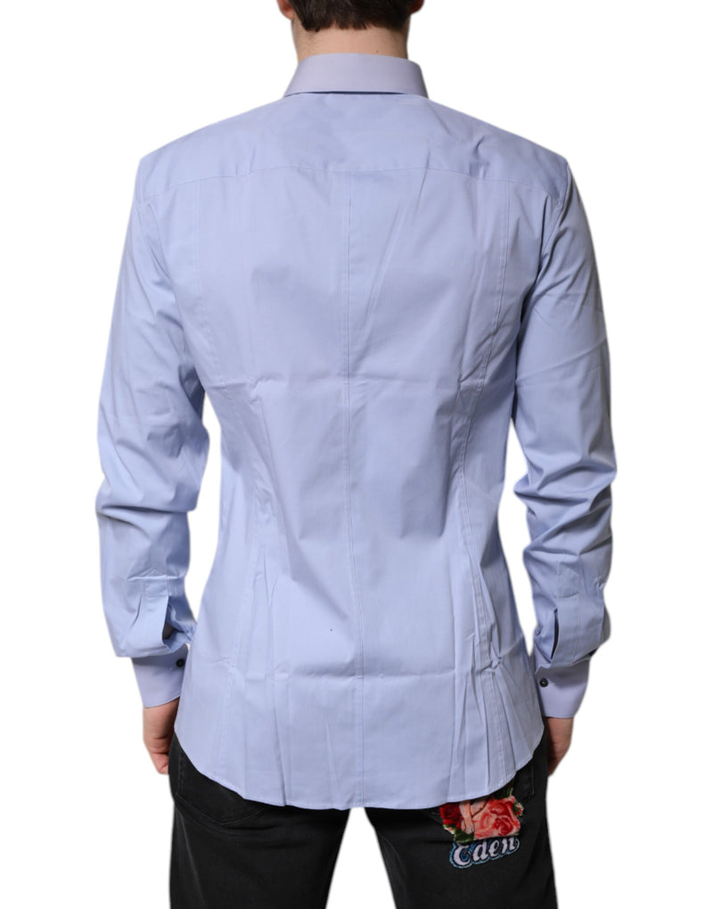Chemise habillée SICILIA en coton bleu clair de Dolce &amp; Gabbana