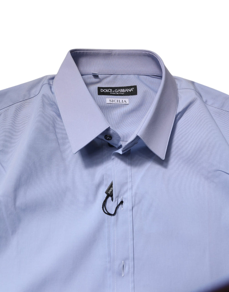 Chemise habillée SICILIA en coton bleu clair de Dolce &amp; Gabbana