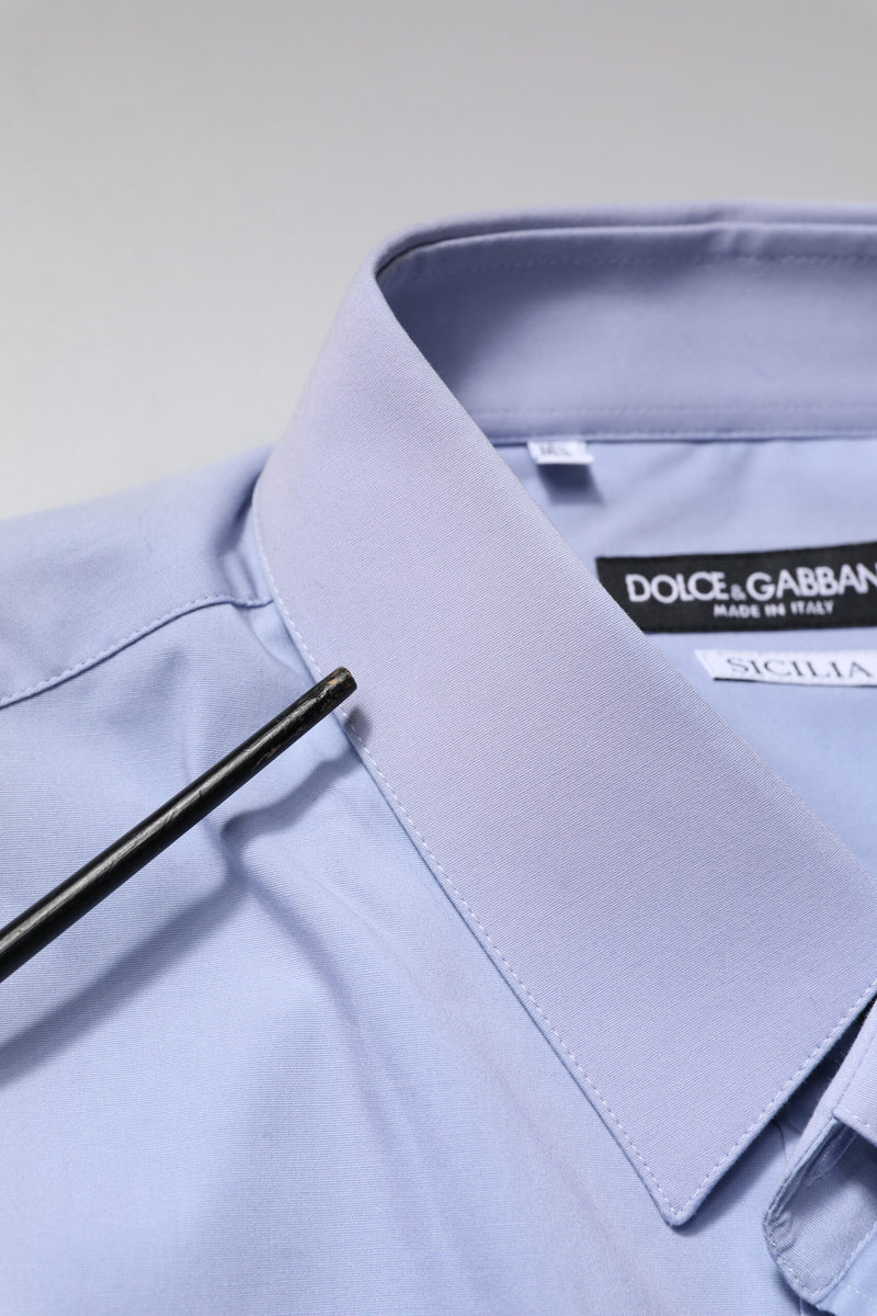 Chemise habillée SICILIA en coton bleu clair de Dolce &amp; Gabbana