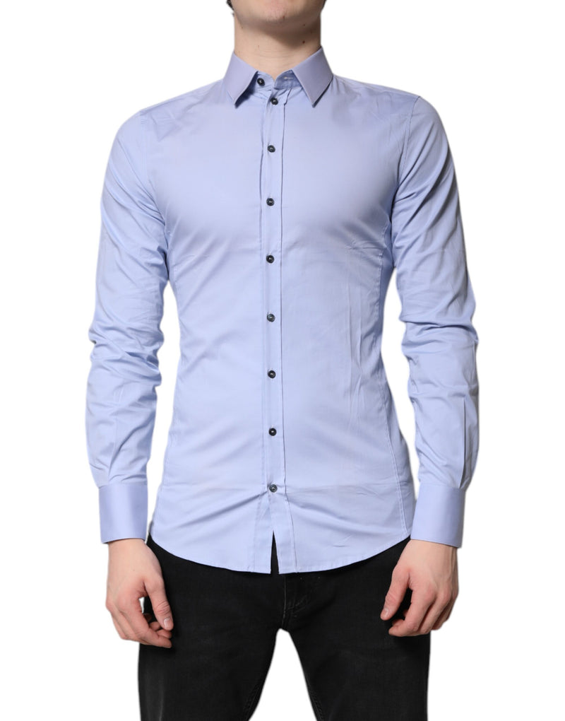 Chemise habillée SICILIA en coton bleu clair de Dolce &amp; Gabbana