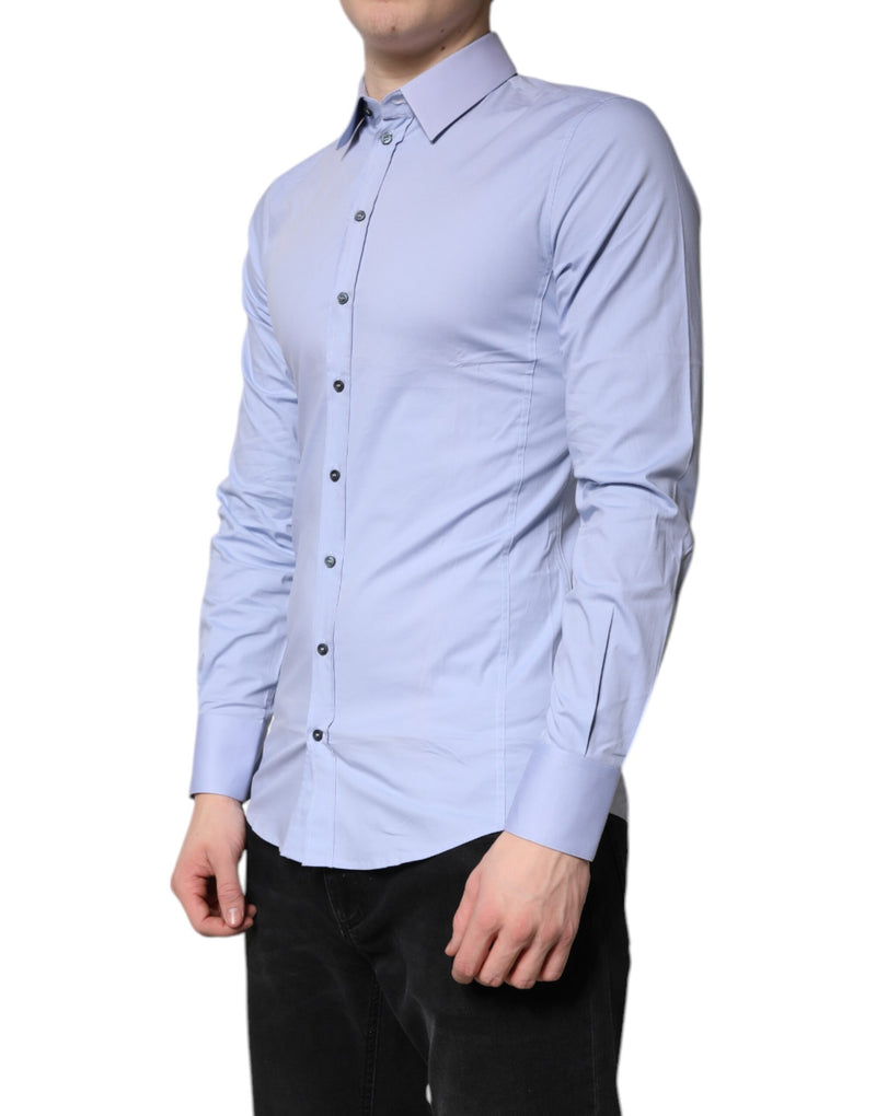 Chemise habillée SICILIA en coton bleu clair de Dolce &amp; Gabbana