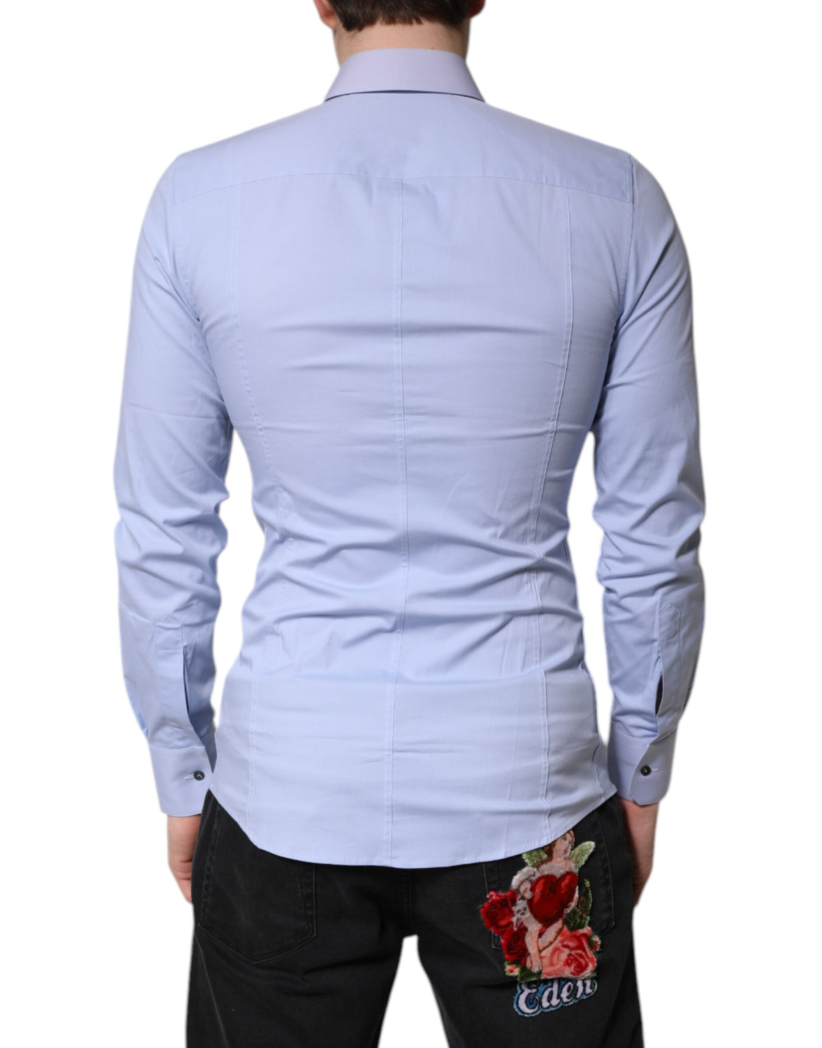 Chemise habillée SICILIA en coton bleu clair de Dolce &amp; Gabbana